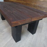 Dark solid wood farmhouse table