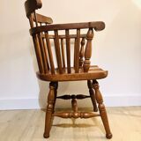 Solid wood chair with armrests