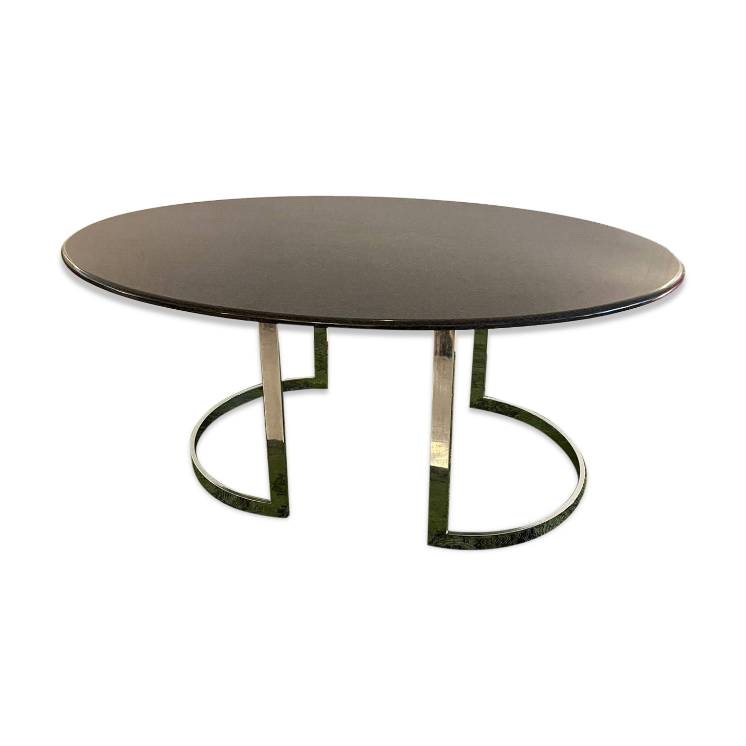 Marble and chromed metal table attributed to Vittorio Introini