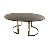 Marble and chromed metal table attributed to Vittorio Introini