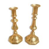 brass candle holders, vintage
