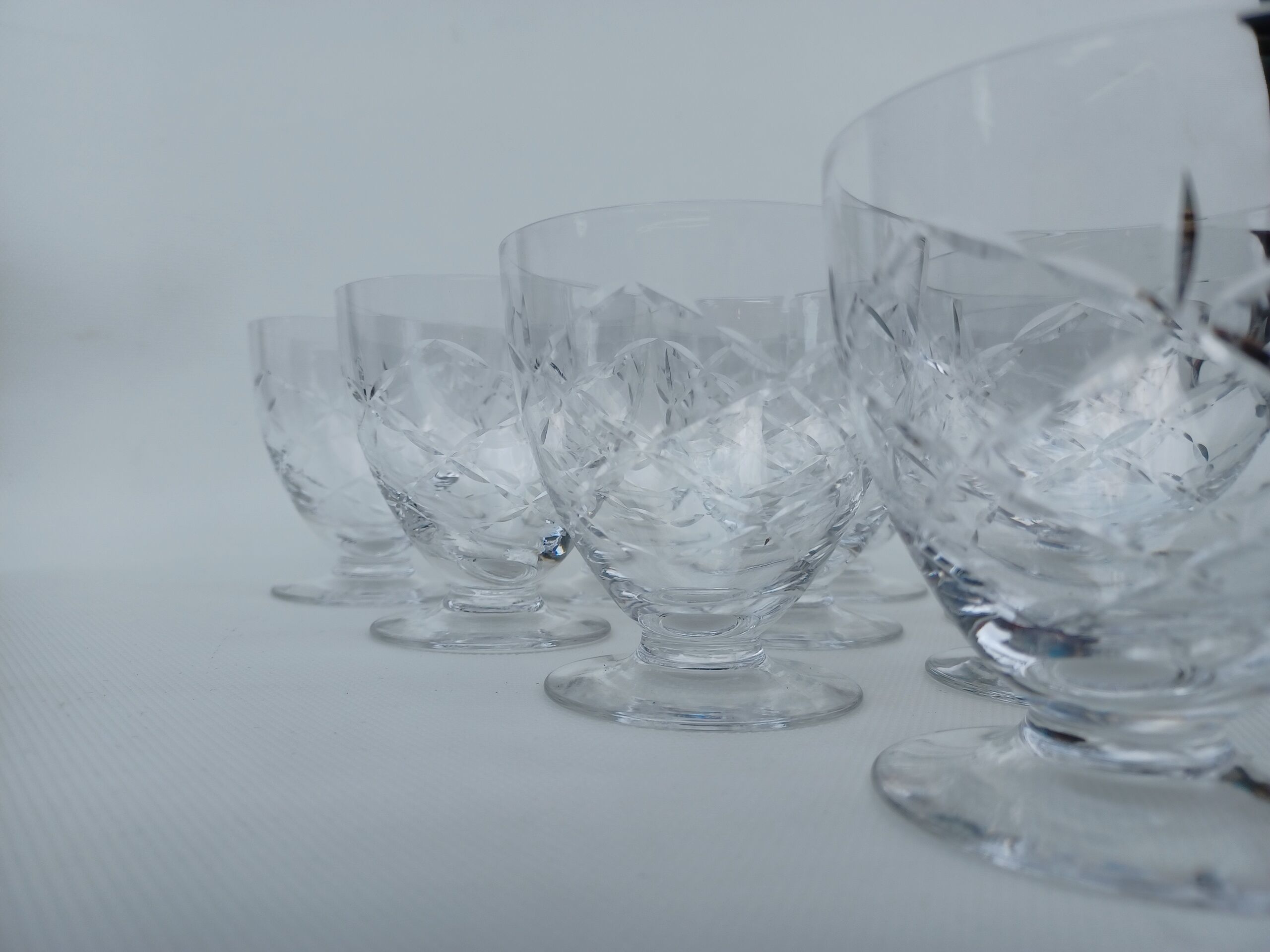 10 Daum crystal water glasses. Around 1970.