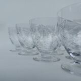 10 Daum crystal water glasses. Around 1970.