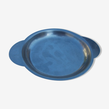 Round stainless steel eared dish