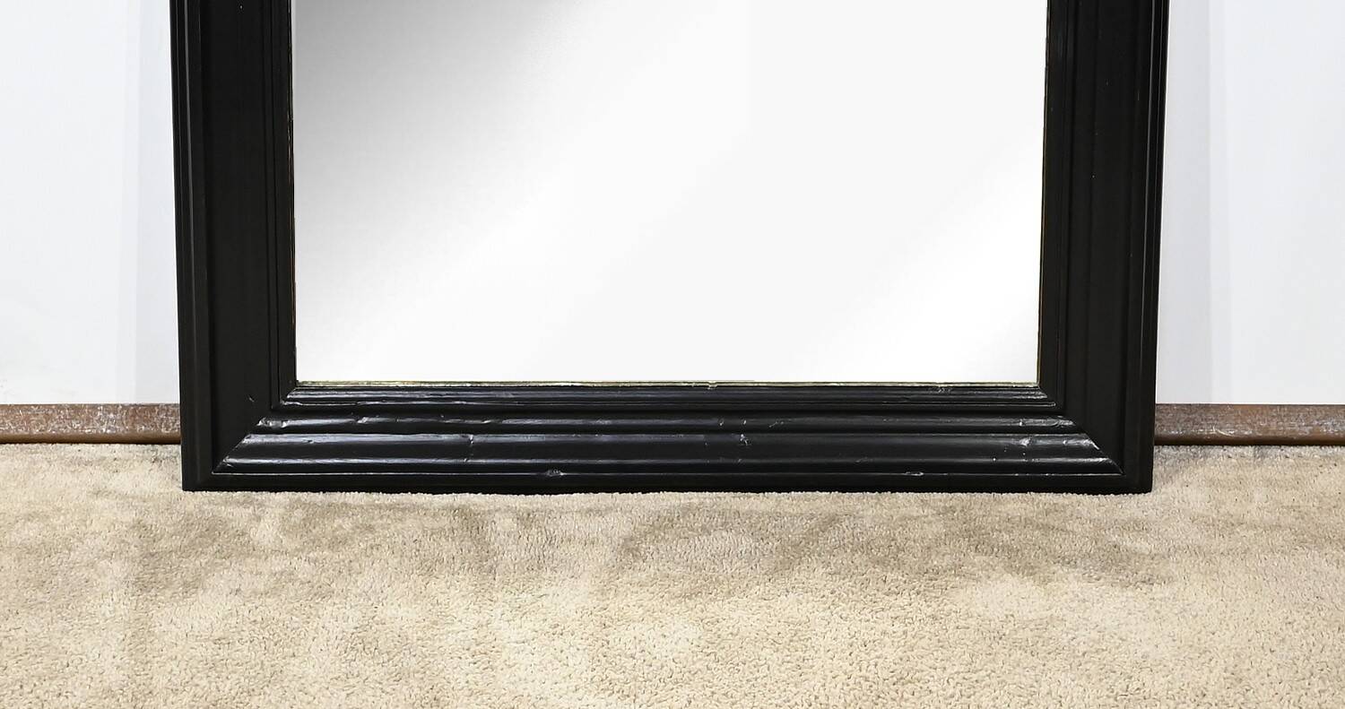 Large Blackened Wooden Mirror, Louis-Philippe style – Mid-19th century
