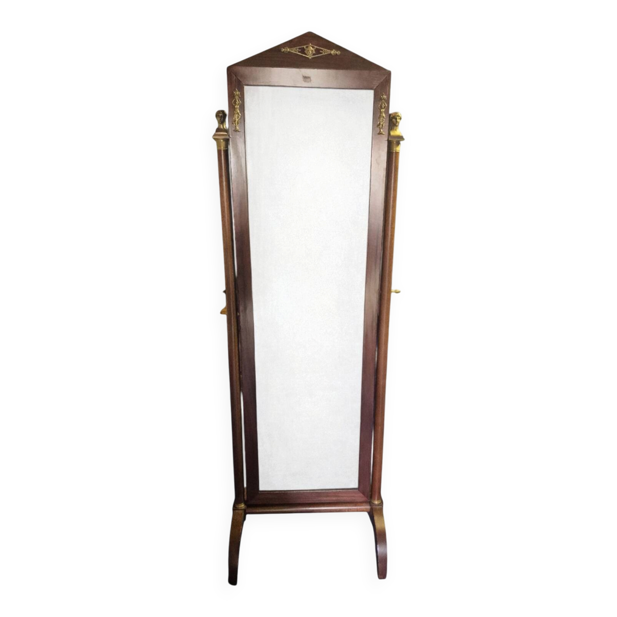 full-length mirror in mahogany Empire style