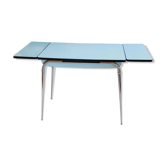 Blue formica table extensions and 2 drawers