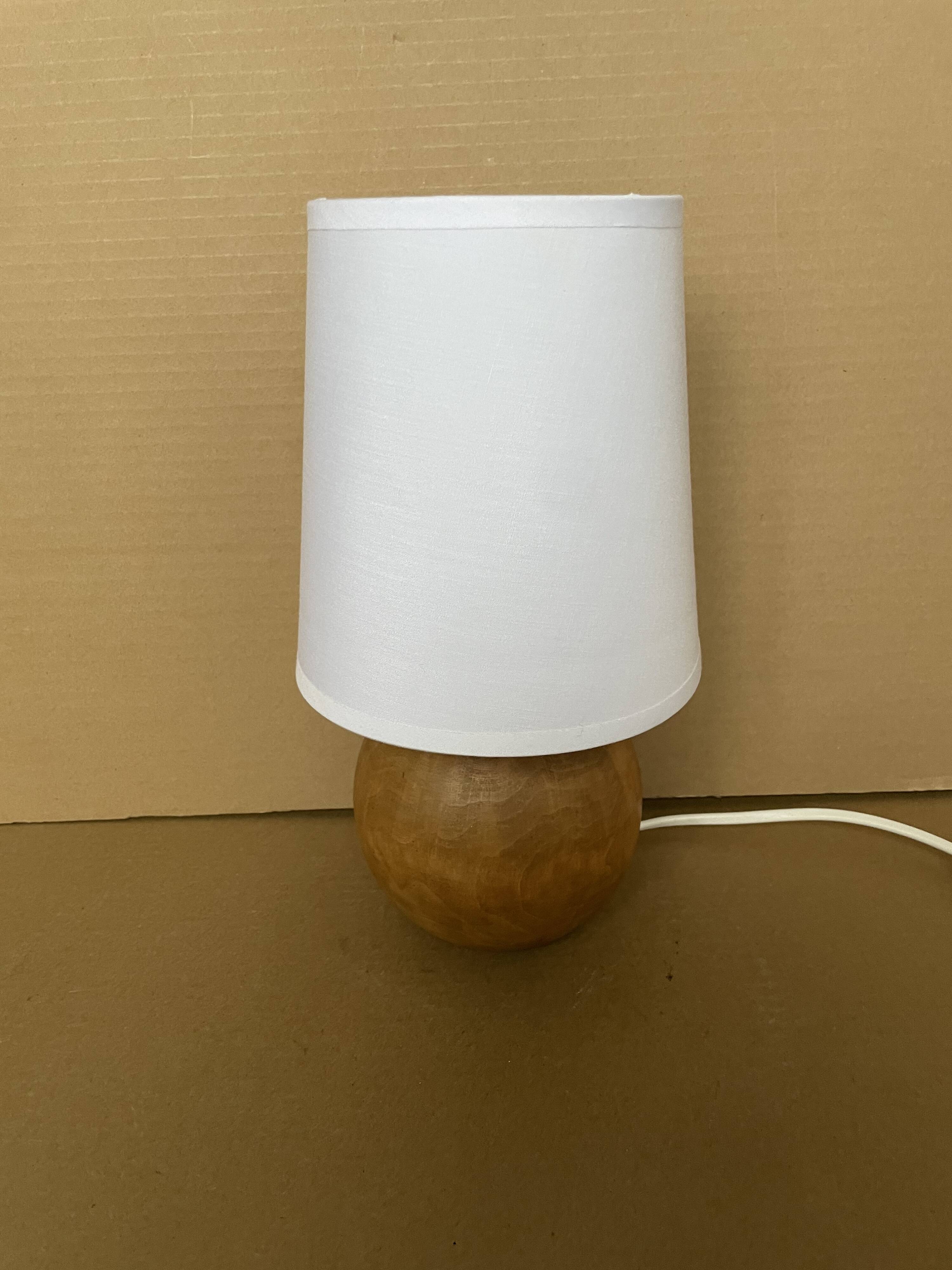 Old blond wood table lamp