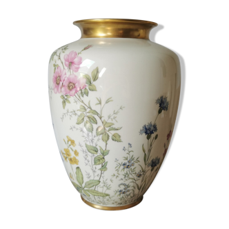 Vase porcelaine fleurs Wiesengrund und Bergeshöh'n
