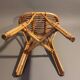 Vintage rattan stool 1960/1970.