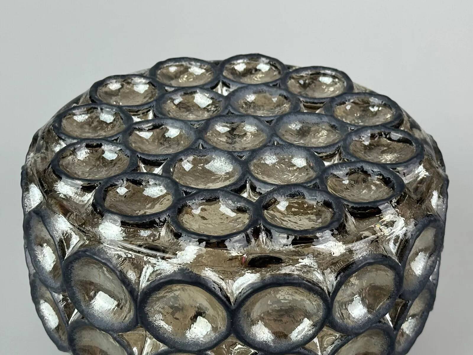 60s 70s ceiling lamp Glashütte Limburg Germany Plafoniere glass & metal