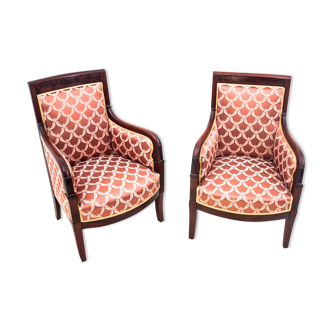 Pair of antique armchairs, Scandinavia, 1900s. Restored.