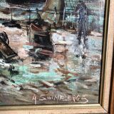 Tableau à l’huile port d’Honfleur