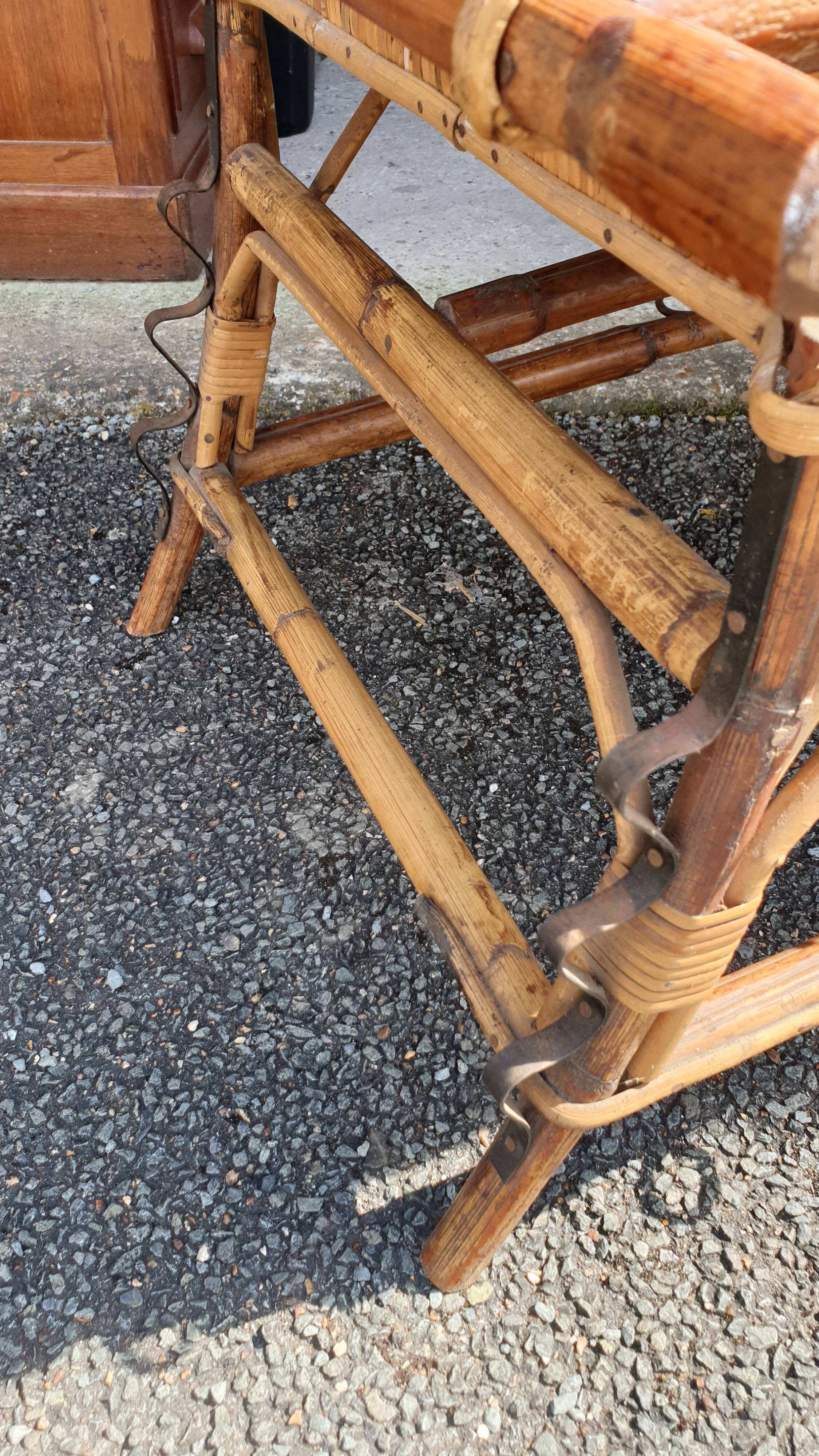 Rattan garden deckchair half XXth