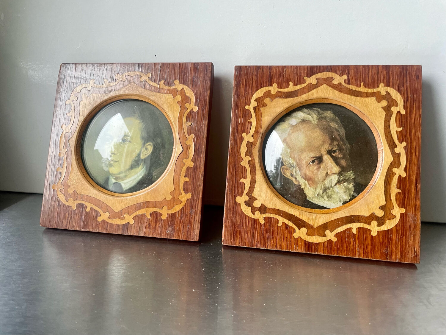 Pair of wooden picture frames