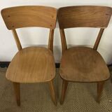 Ensemble table et 4 chaises en bois vintage