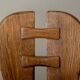 Brutalist Oak Dining Chairs Sculptural Backs by De Puydt, 1960s, Set of 4