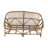 Sofa bench vintage rattan
