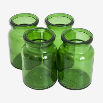 4 Vintage glass jars