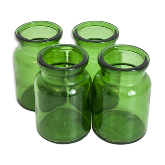 4 Vintage glass jars