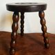 Tabouret tripode, porte-plante en bois