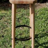 HIGH WOODEN STOOL