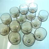 Series of 14 crystalline wine glasses