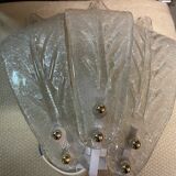 Murano glass leaf sconces, set of 2