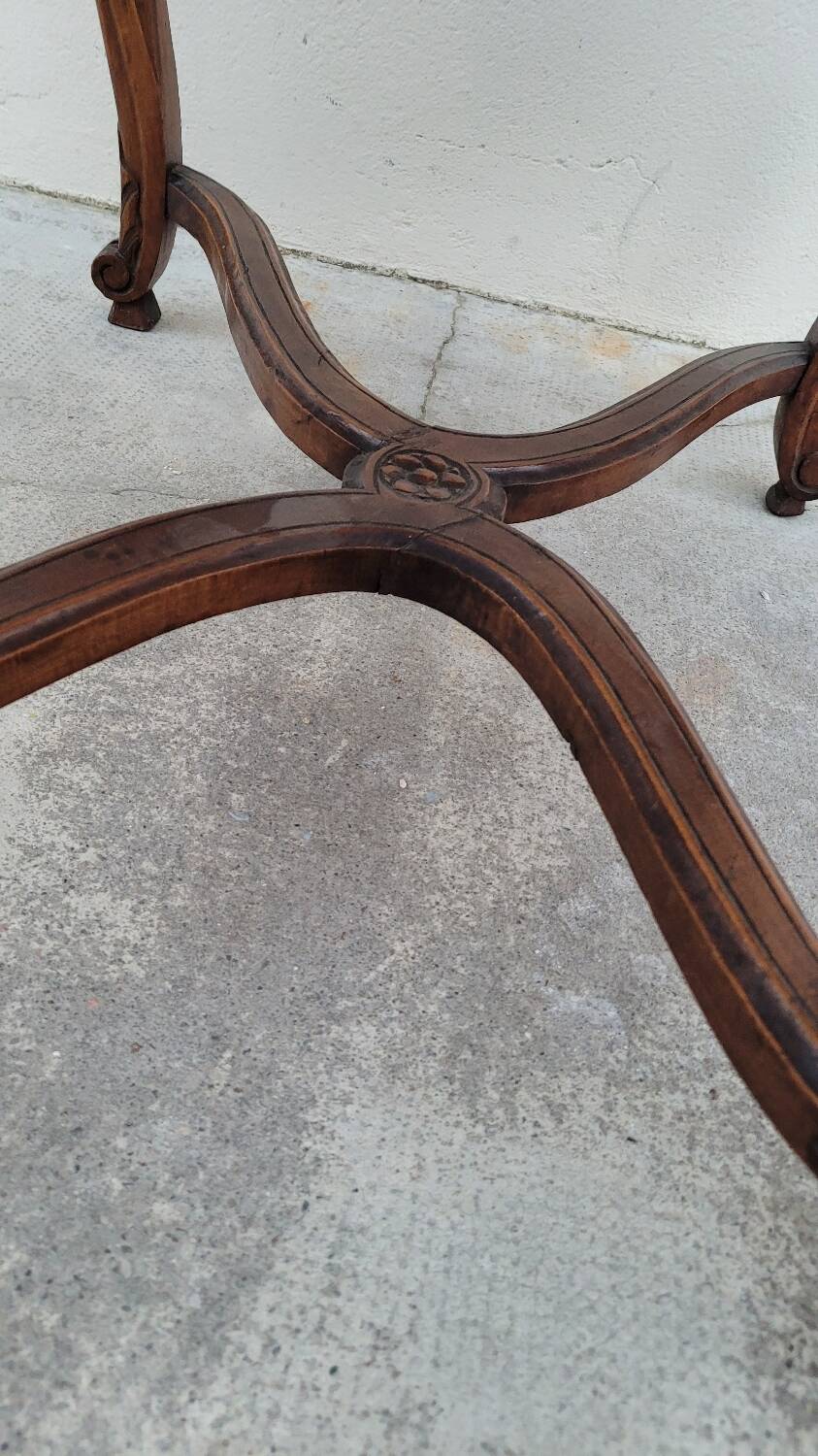 Louis XV Regency cane armchair leather armrests decorated with shell