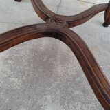 Louis XV Regency cane armchair leather armrests decorated with shell