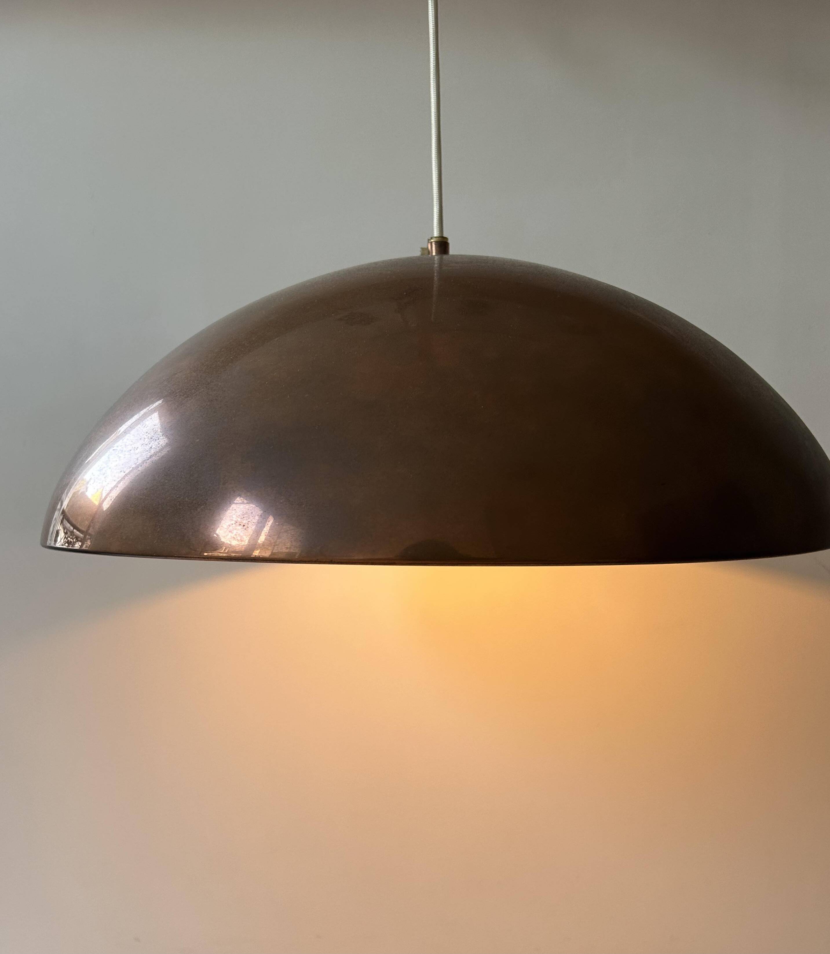 Vintage copper pendant light, Sweden 1960s