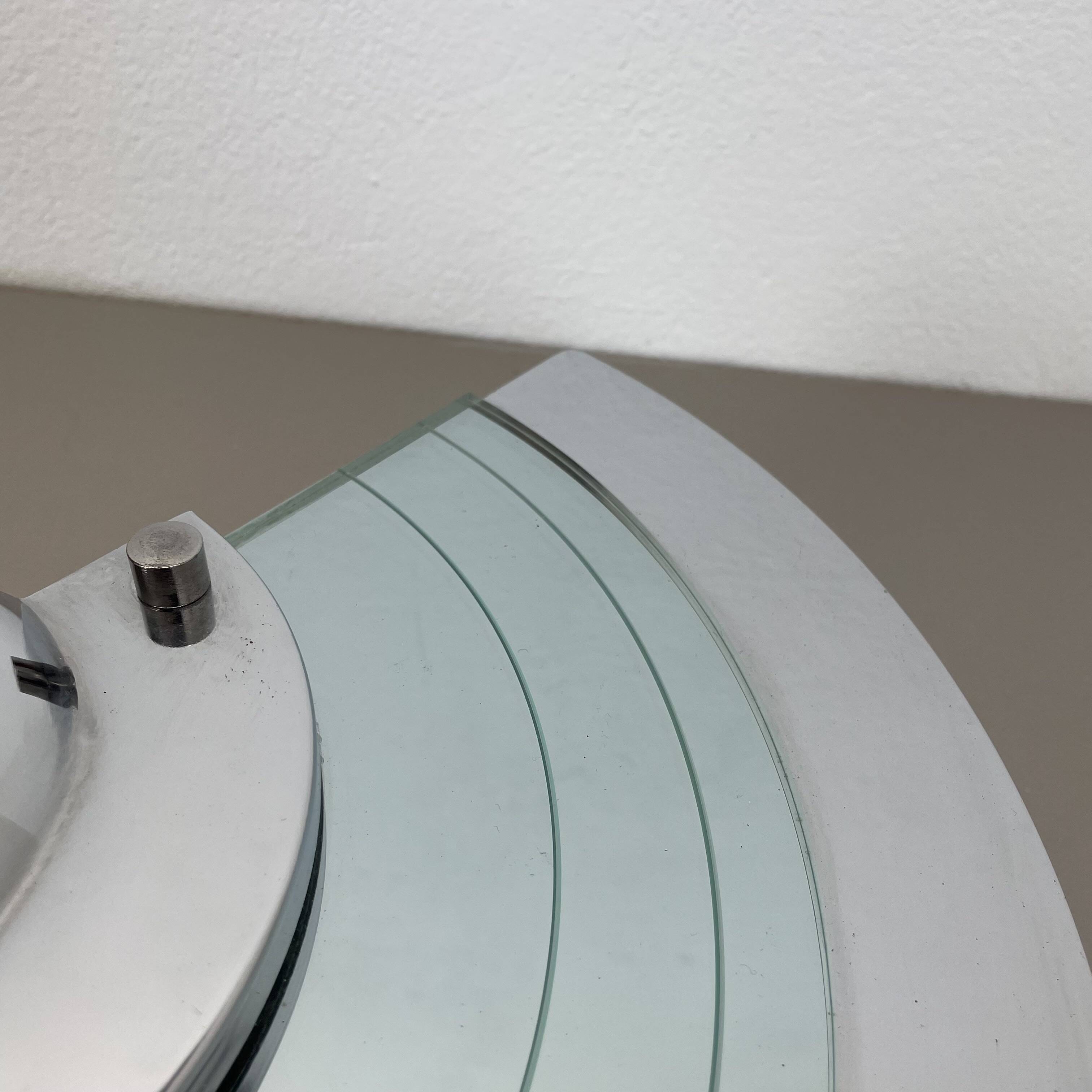 mirror glass post modern wall light by Hustadt Leuchten, 1980s