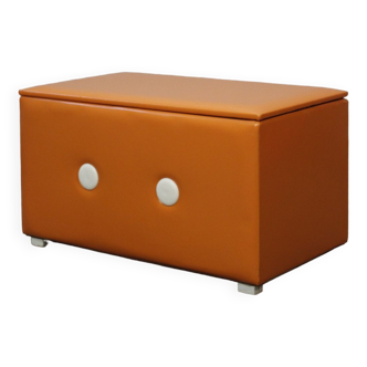 Trunk Vintage Space Age 70s Skaï orange & white