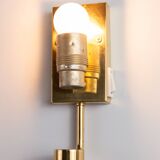 Frosted glass leaf wall lamp by Hillebrand, Germany, 1970s