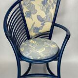 Set of 4 sculptural rattan bamboo dining chairs, Flechtatelier Schütz, Germany 1980s