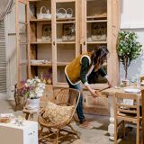 Vintage wooden workshop display case “Catherine”