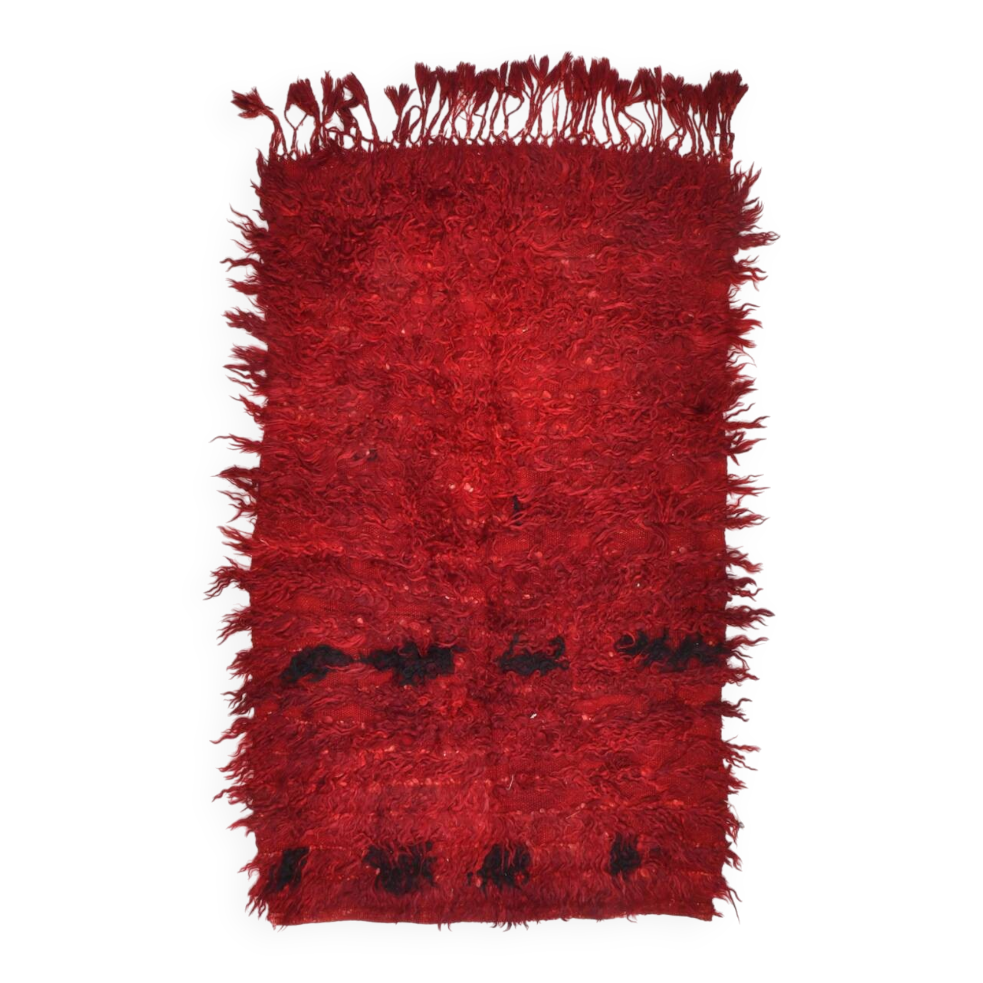 Tapis kilim turc rouge vin, petit format, 3 x 5, 100 x 162 cm