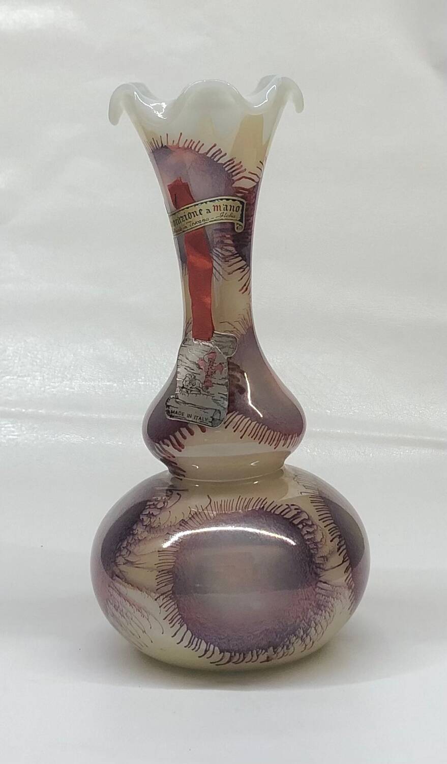 Vase en verre d’opaline soufflé Toscan Stelvia