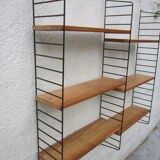 Large shelf String of the ' 60s, solid oak shelves