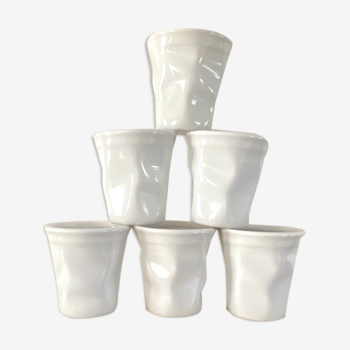 Six cups, glazed terracotta