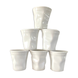 Six cups, glazed terracotta