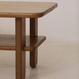 Coffee table in solid elm by Alain Gaubert vintage circa 1980.