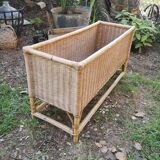 Vintage rattan planter