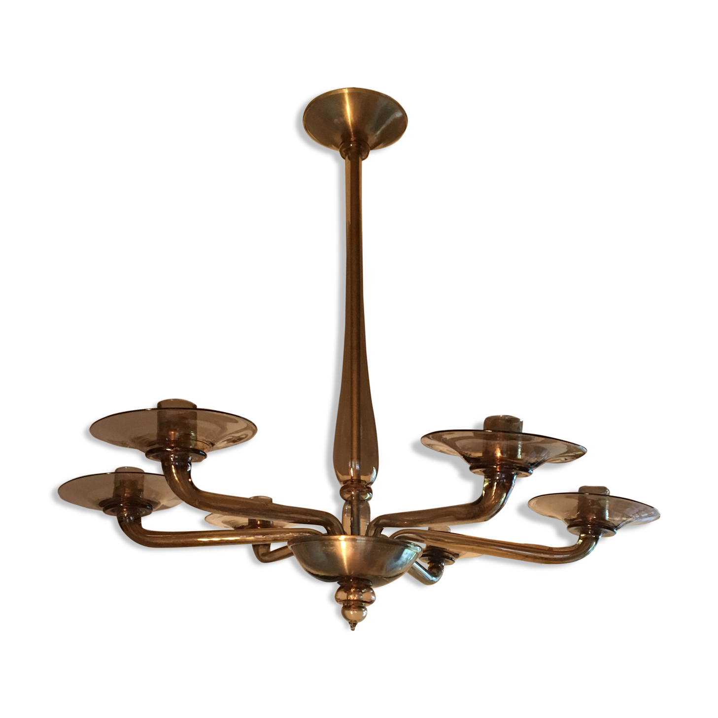 Blown glass chandelier