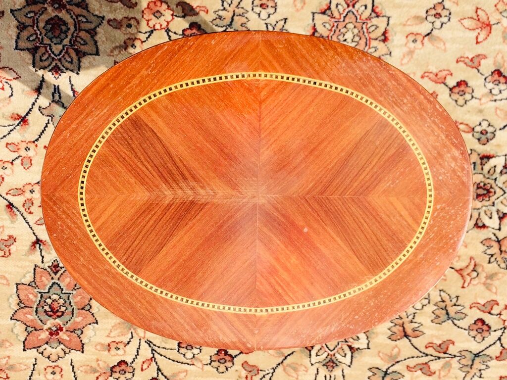Console - table pedestal table marquetry style louis xv