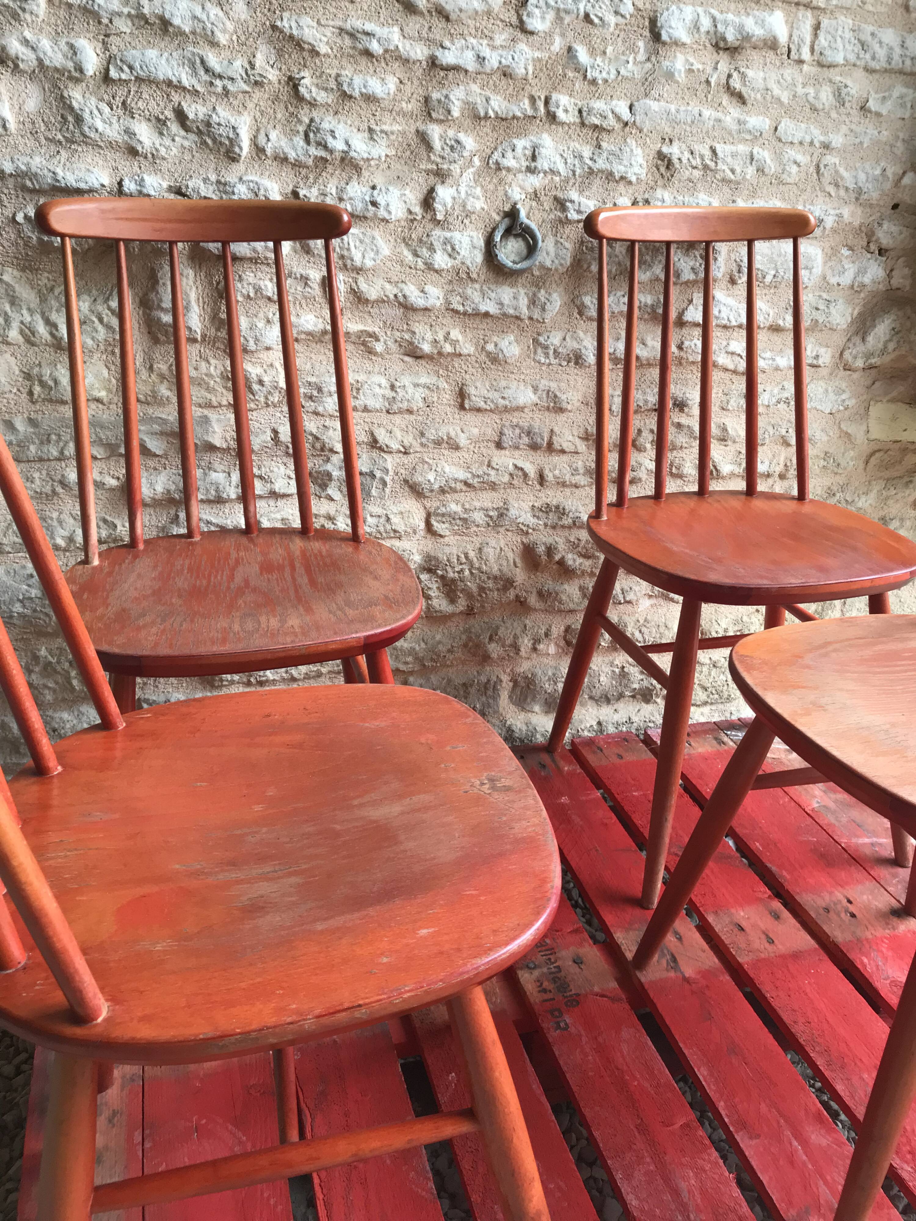 Set of 4 vintage 1960's scandinavian