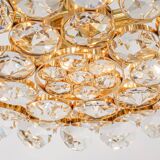 Golden brass chandelier, Sciolari design by Palwa, Germany, 1970s