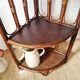 Vintage rattan corner shelf - antique bookcase