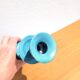 Turquoise blue metal baluster candle holder