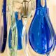 Blue Murano glass suspension light, Italy, 1970s